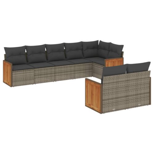8-Piece Garden Sofa Set Outdoor Patio Lounge Couch Wicker Rattan Furniture Grey