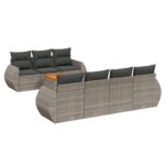 8-Piece Garden Sofa Set Outdoor Patio Lounge Couch Wicker Rattan Furniture Grey