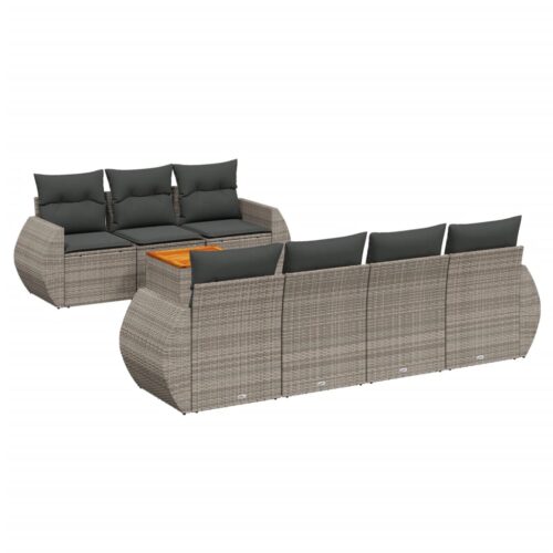 8-Piece Garden Sofa Set Outdoor Patio Lounge Couch Wicker Rattan Furniture Grey