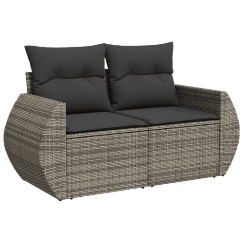 8-Piece Garden Sofa Set Outdoor Patio Lounge Couch Wicker Rattan Furniture Grey - Image 3