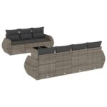 8-Piece Garden Sofa Set Outdoor Patio Lounge Couch Wicker Rattan Furniture Grey