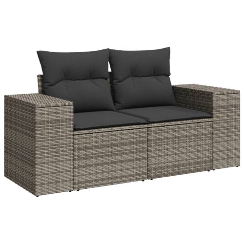 8-Piece Garden Sofa Set Outdoor Patio Lounge Couch Wicker Rattan Furniture Grey - Image 4