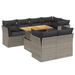 8-Piece Garden Sofa Set Outdoor Patio Lounge Couch Wicker Rattan Furniture Grey