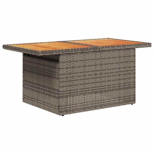 7-Piece Garden Sofa Set Outdoor Patio Lounge Wicker Rattan Furniture Setting Grey Acacia - Image 7