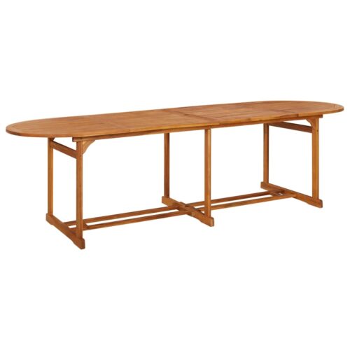 11-Piece Garden Dining Set 280x90x75cm Solid Wood Acacia - Image 6