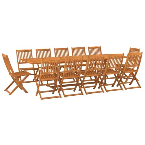 13-Piece Garden Dining Set 280x90x75cm Solid Wood Acacia - Image 13