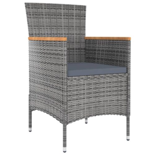 9-Piece Garden Dining Set with Cushions Outdoor Patio Furniture Grey - Image 4