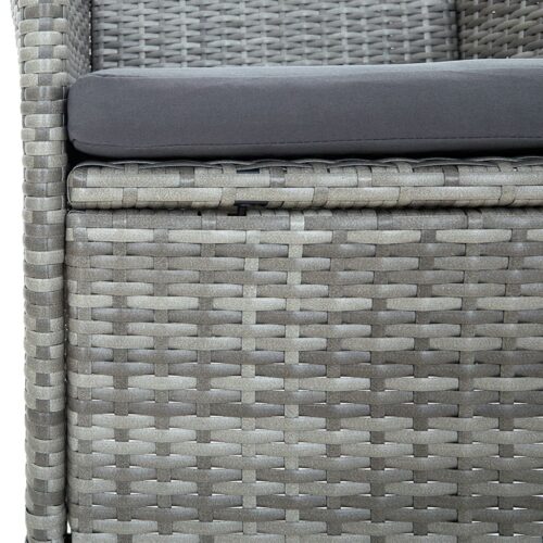9-Piece Garden Dining Set with Cushions Outdoor Patio Furniture Grey - Image 6