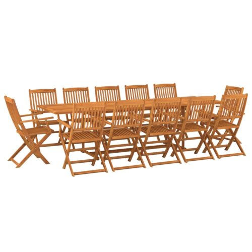 13-Piece Garden Dining Set 280x90x75cm Solid Wood Acacia - Image 13
