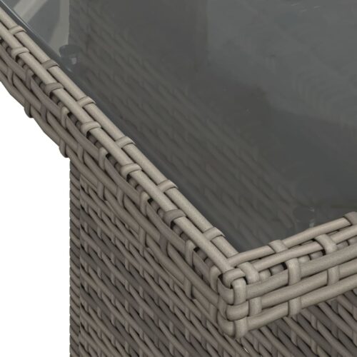 11-Piece Garden Sofa Set with Cushions Outdoor Patio Lounge Furniture Grey Poly Rattan - Image 7