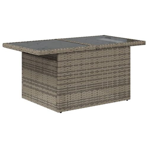 11-Piece Garden Sofa Set with Cushions Outdoor Patio Lounge Furniture Grey Poly Rattan - Image 4