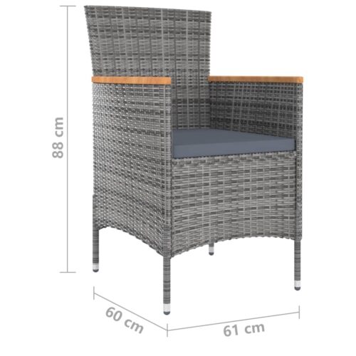 13-Piece Garden Dining Set with Cushions Outdoor Patio Lounge Furniture Grey - Image 10