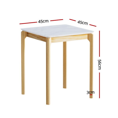 Artiss Coffee Table Marble Effect Square - Image 2