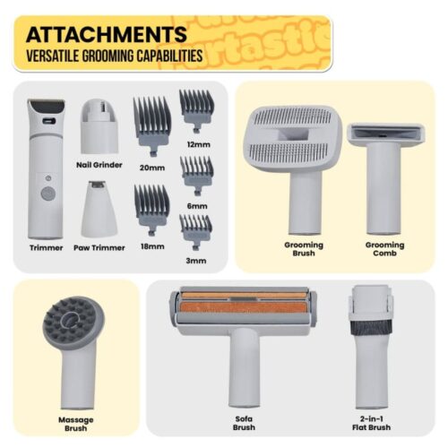 Furtastic 8 in 1 XL Pet Grooming Kit Vacuum Cleaner - Image 10