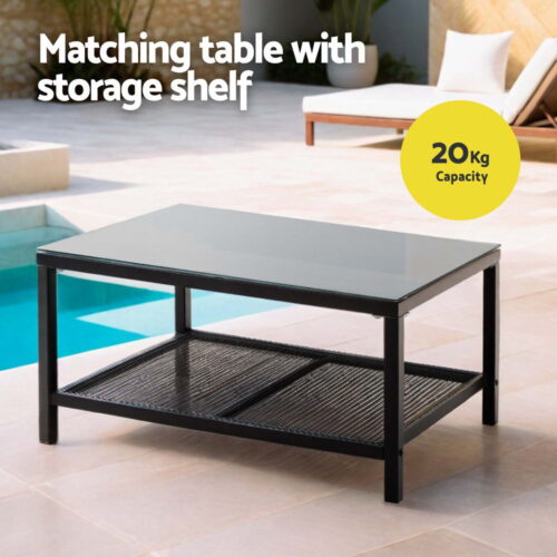 Gardeon 4 Seater Outdoor Sofa Set 4PCS Table Chair Set Garden Patio Furniture - Image 6
