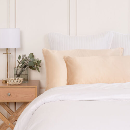 SILK PILLOW CASE TWIN PACK SIZE: 51X76CM Champagne Pink - Image 2