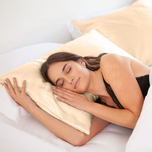 SILK PILLOW CASE TWIN PACK SIZE: 51X76CM Champagne Pink - Image 3