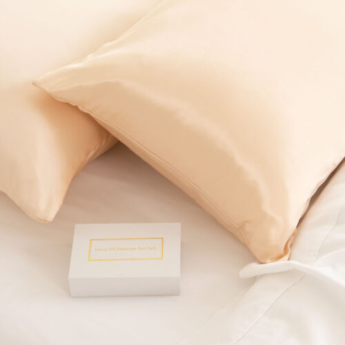 SILK PILLOW CASE TWIN PACK SIZE: 51X76CM Champagne Pink - Image 4