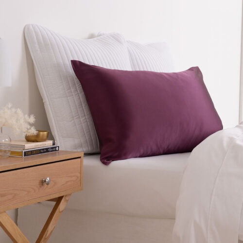 Royal Comfort Dual-Sided Pure Mulberry Silk Pillowcase Pillow Cover Malaga Wine
