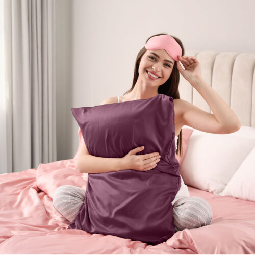Royal Comfort Dual-Sided Pure Mulberry Silk Pillowcase Pillow Cover Malaga Wine - Image 5