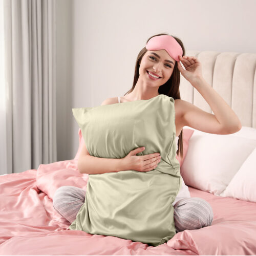 Royal Comfort Dual-Sided Pure Mulberry Silk Pillowcase Pillow Cover Case Sage - Image 5