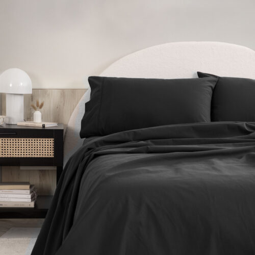 Royal Comfort Vintage Washed 100 % Cotton Sheet Set Single Charcoal - Image 2