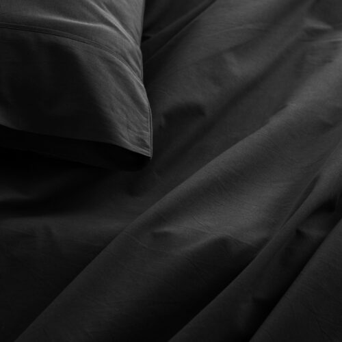 Royal Comfort Vintage Washed 100 % Cotton Sheet Set Single Charcoal - Image 4