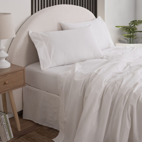 Royal Comfort Vintage Washed 100% Cotton Sheet Set King White