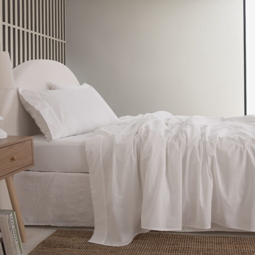 Royal Comfort Vintage Washed 100% Cotton Sheet Set King White - Image 3