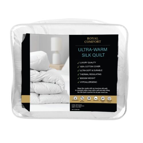 Royal Comfort 800GSM Silk Quilt Single - Image 7