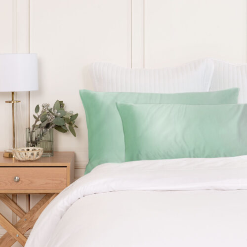 MULBERRY SILK PILLOW CASE TWIN PACK SIZE: 51X76CM MINT - Image 2