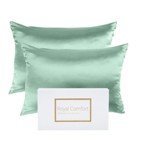 MULBERRY SILK PILLOW CASE TWIN PACK SIZE: 51X76CM MINT - Image 4