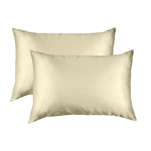 MULBERRY SILK PILLOW CASE TWIN PACK SIZE: 51X76CM CHAMPAGNE