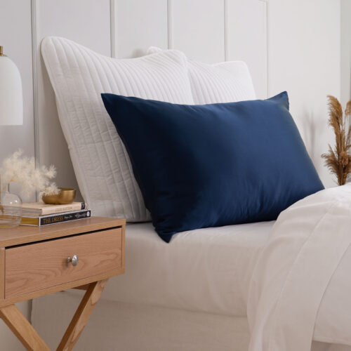 Royal Comfort Dual-Sided Pure Mulberry Silk Pillowcase Pillow Cover Case Navy - Image 2