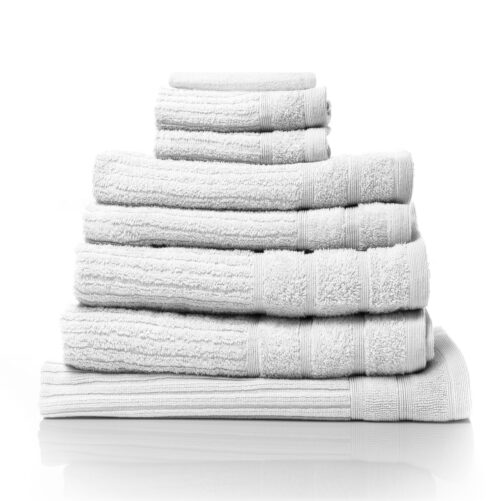 Royal Comfort Eden Egyptian Cotton 600GSM 8-Piece Towels Set Bath Pack White