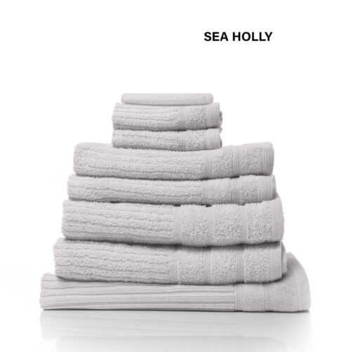 Royal Comfort Eden Egyptian Cotton 600GSM 8-Piece Towels Set Pack Sea Holly - Image 5