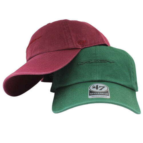 2x Oakley 47 Soho Dad Hat Mens Boys Viridian Green Iron Red Maroon Sports Cap
