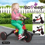 Bopeep Kids Tricycle Toddler Balance Bike 3 in1 Ride on Toys Toddler Push Trike