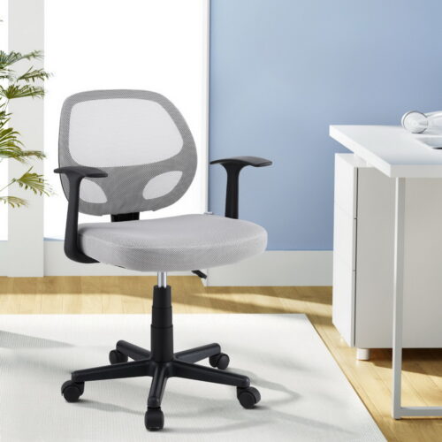 Artiss Mesh Office Chair Computer Gaming Desk Chairs Work Study Mid Back Grey - Image 7