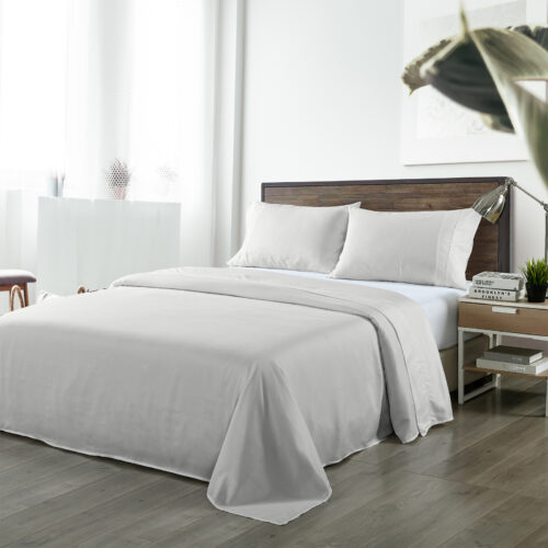 Royal Comfort Blended Bamboo Sheet Set Light Grey Queen