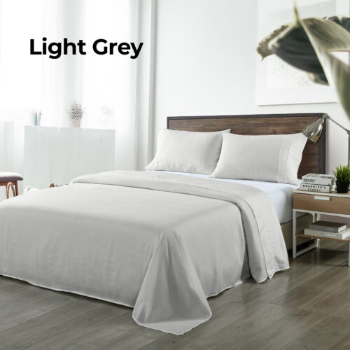 Royal Comfort Blended Bamboo Sheet Set Light Grey Queen - Image 5
