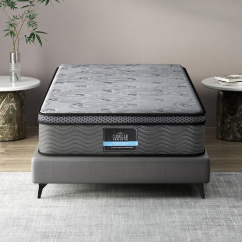 Giselle Bedding Mattress Bed Pocket Spring 26cm Single Euro Top Medium Firm Foam - Image 7
