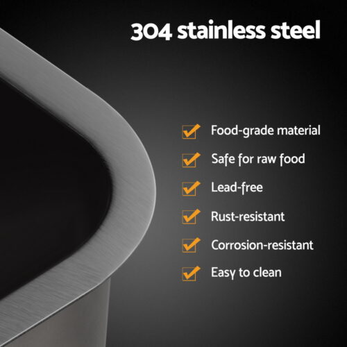 Cefito Kitchen Sink 30X36CM Stainless Steel Nano Basin Single Bowl Black - Image 4