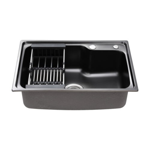 Cefito Kitchen Sink 61X43CM Stainless Steel Basin Single Bowl Black Drain Basket - Image 3