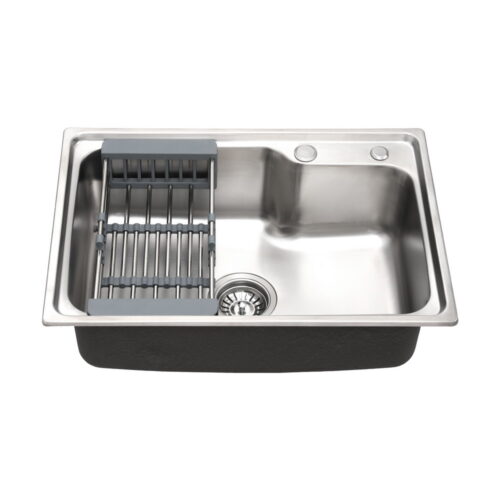 Cefito Kitchen Sink 61X43CM Stainless Steel Basin Single Bowl Silver Drain Basket - Image 3