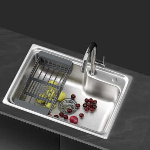 Cefito Kitchen Sink 61X43CM Stainless Steel Basin Single Bowl Silver Drain Basket - Image 7