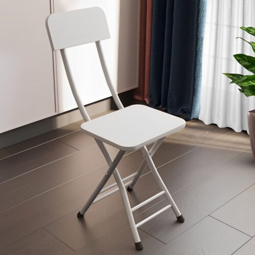 White Folding Chair Space Saving Lightweight Portable Seat Decor Set of 2 - Image 4