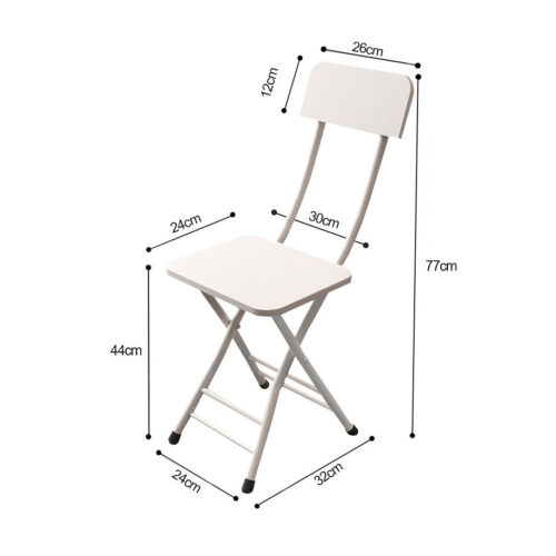 White Folding Chair Space Saving Lightweight Portable Seat Decor Set of 2 - Image 7