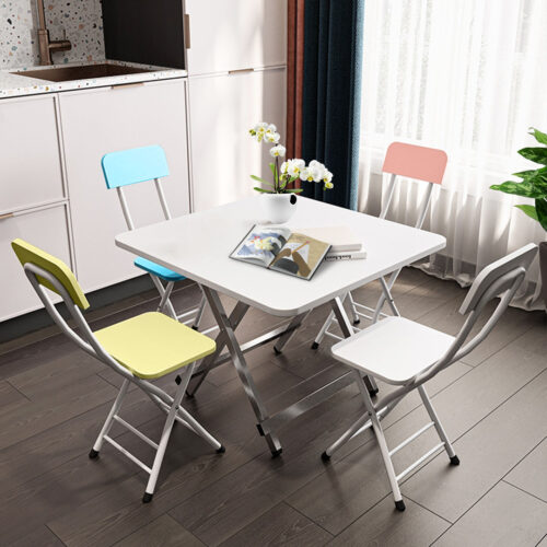 White Maple Folding Chair Space Saving Lightweight Portable Seat Decor Set of 2 - Image 3
