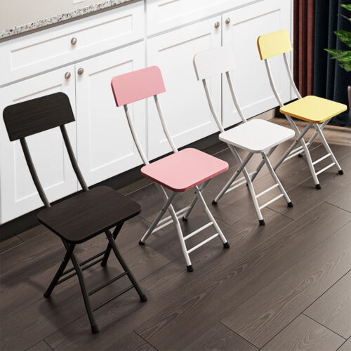 White Maple Folding Chair Space Saving Lightweight Portable Seat Decor Set of 2 - Image 5